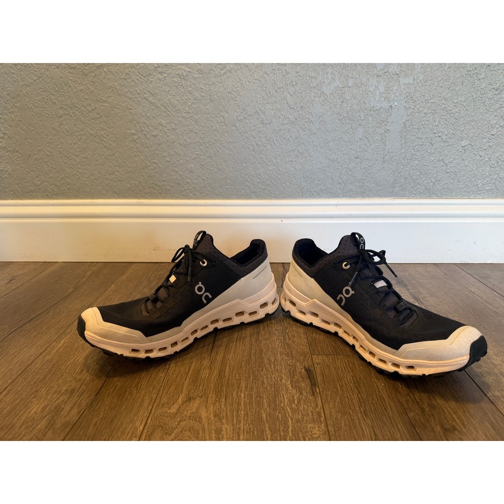 On Cloudultra Mens Trail Running Shoes Black White Helion Missiongrip Size 9 - Picture 2 of 16